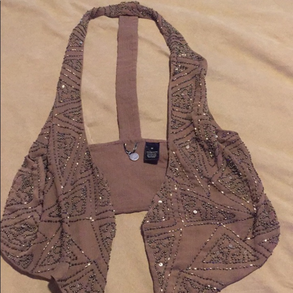 Sparkly Brown Buckle Vest